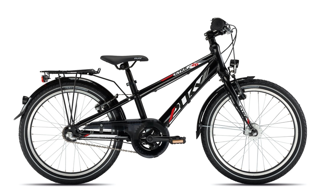 PUKY CYKE 20-3 Alu black, bicicleta aluminio, 3V-Nexus, V-brakes, freno contrapedal, dinamo al buje