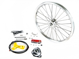 [Q101417] BROMPTON dinamo SET: rueda con dinamo SV8, cables, luces (plata)